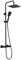 AQG Sistema de Ducha Termostática Nite Negro con Rociador Atlas 25x25 cm - Acabado Negro Mate, Altura Ajustable