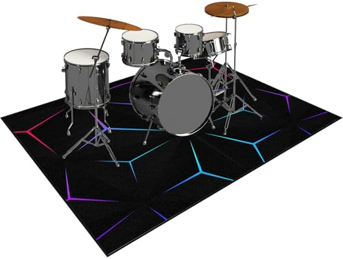 Drum Teppich Schlagzeugteppich 180 x 160 cm Trommelteppich Schallschutz Akustik Schlagzeug Teppich Professionelles rechteckiges Elektronisches Jazz Schlagzeug Kit Drumteppich für Studio, Wohnung