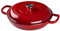 Warmiehomy Enamelled Cast Iron Pot with Lid,Red 3.2L Non-stick Shallow Dutch Oven,Ovenproof Casserole Pot Cooking Stockpot for Induction and Oven Safe,30cm