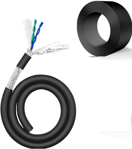 PULaif Abgeschirmtes Kabel, TRVVPS 4-adriges, verdrilltes, geschirmtes Kupferkabel in verschiedenen Größen(65ft,1mm2-4c)