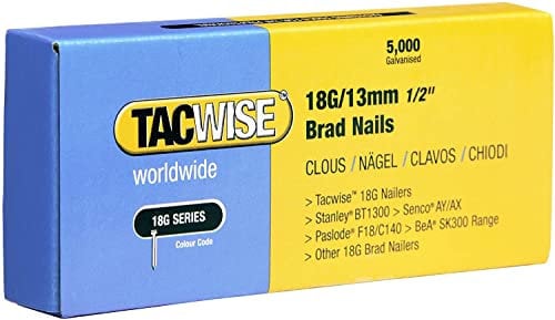 TACWISE 0393 Clavos Brad 18G/13mm, Caja de 5000 unidades