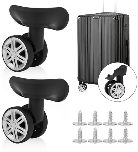 Agatige 1 Paar Koffer Räder, Universal Deichsel Box Räder Koffer Gepäckträger Rad Ersatz Kofferrad Reparatur Koffertasche Teile Spinner Räder Geräuscharm