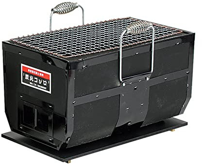 Barbecue giapponese a carbone, Shichirin, Konro, Hibachi, barbecue da tavolo, con manici, prodotto in Giappone, 20,1 x 31,5 cm