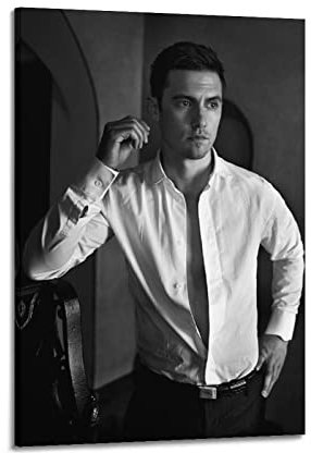 NOGRAX Milo Ventimiglia Poster für Schlafzimmer, Ästhetik, Bilddruck, Leinwand, Gemälde, 60 x 90 cm, Rahmenstil