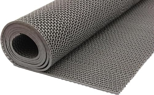 Bodenmatte in 4 Farben Saunaläufer Duschmatte Antirutschmatte Meterware 90 und 120 cm (90cm Grau)
