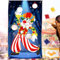 135 * 75cm Clown Wurf Spiel Zirkus Banner mit 3 Bohnen Säcke für Karneval Party Werfen Spiele Aktivitäten Wurfspiel Dekorationen Kinder und Erwachsene