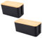 UKCOCO Caja Organizadora de Enchufes de 2 Piezas con Cubierta de Veta de Madera Estuche para Guardar Cables Protector de Tomacorrientes Color Tamaño Pequeño Y