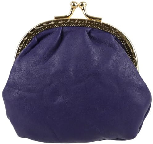 Oakridge Leather Porte-monnaie compact avec fermoir souple pour femme, violet, Porte-monnaie à fermoir