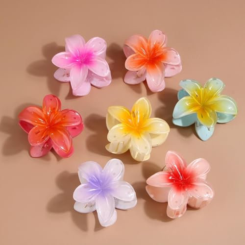 7 Pinces Pince Fleur Cheveux, Pince Cheveux Fleur Pour Femme, Pinces À Fleurs De, Pinces À Fleurs Pour Cheveux Épais, Pinces À Griffes De Fleurs Hawaïennespince Fleur Cheveux