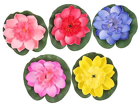 ABOOFAN 25 Stück Künstlicher Lotus Künstliches Laub Teich Künstliche Lotuspflanze Seerosenpflanzen Lebende Pool Teichfolie Seerosenblätter Für Aquarien Schaumblumen
