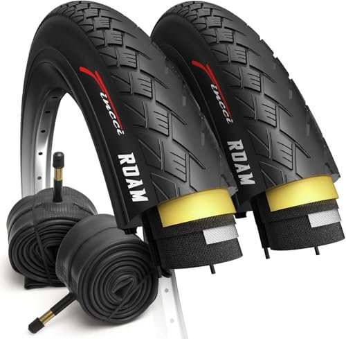 Fincci Fahrradreifen 37-622 - Paar 37-622 Reifen mit 1 mm Pannenschutz & 700x35c Schlauch Schrader - Fahrradmantel 28 Zoll x 1.4 für City-, E-Bike, Hybrid-, Renn- & Tourenrad – 2er Pack