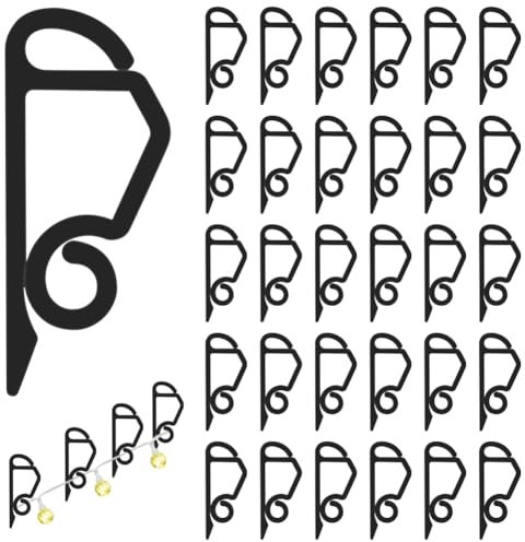 flintronic Ganci per Grondaie, 120 Pezzi Clip di Luci Natalizie, per Appendere Ghirlande di Natale su Grondaie, Ganci per Luci di Natale, Universali per Interni ed Esterni -Nero