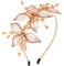 IYOU Fleur Fil de Cuivre Bandeau Mariée Cristal Doré Serre Tete Étincelante Strass Fait Main Pièce de Tête Fête Promesse Mariage Accessoires de Cheveux pour Femmes