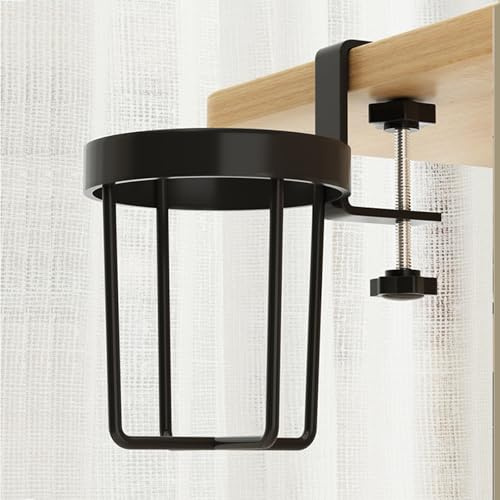 Spotact Adjustable Desk Cup Holder Clamp Anti-Spill Stainless Steel Table Cup Holder, Universal Compatibility for Mugs Water Bottles Vacuum Cups