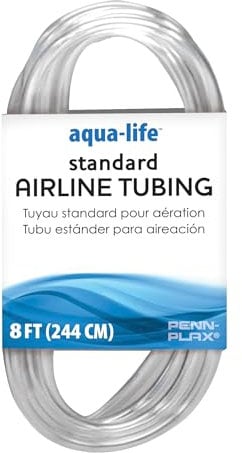 Penn Plax Airline Tubing for Aquariums –Clear and Flexible Resists Kinking, 8 Feet Standard