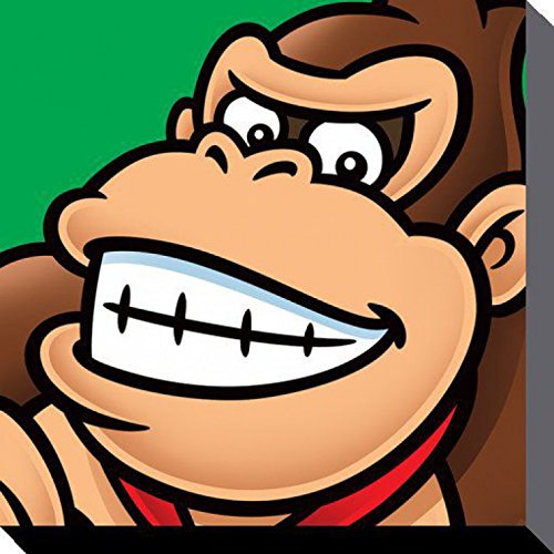 1art1 Super Mario Poster Donkey Kong Bilder Leinwand-Bild Auf Keilrahmen | XXL-Wandbild Poster Kunstdruck Als Leinwandbild 40x40 cm