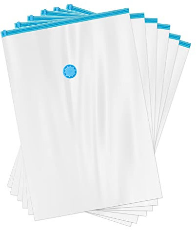 Kronenburg Vakuumbeutel für Kleidung 6er Set 100x80 cm - Vakuum Kleiderbeutel wiederverwendbar - Aufbewahrungsbeutel für Kleidung Bettwäsche Winterkleidung und mehr - weitere Sets wählbar