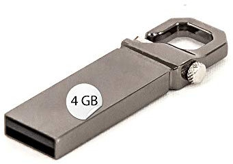 CLE CARDAN LIGHT EUROPE Gadget 4GB USB Stick Karabiner Metall Silber verchromt Datenspeicher
