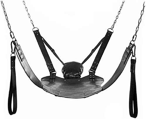 Zwei Schichten Leder Sling Hängematte Schaukelstuhl Leder Bett Hängematte und Kissen Spielzeug für Paare Bondage