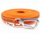 Twinkys Dog Style Schleppleine gummiert mit Sicherheitskarabiner 15 mm breit für Hunde bis 50 kg - MIT Handschlaufe 30 Meter Orange Made in Germany