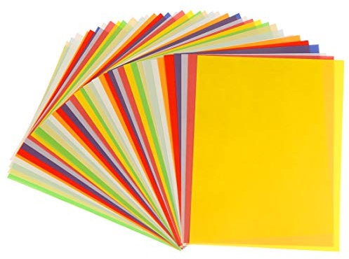 Transparentpapier Bunt, Tonkarton A4 Buntes, Coloured Tracing Paper, Transparent Malpapier Kinder, 40 Sheets Colourful Paper for Crafts, Card Making, Scrapbooking, DIY Decorating Sketches etc.