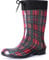 Ladeheid Gummistiefel Damen mit Stulpe Wasserdicht Regenstiefel für Jede Jahreszeit LA-968 (Rot/Gitter, 37 EU)
