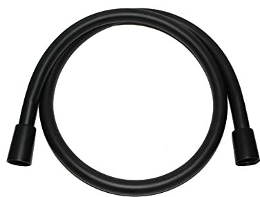 walexo Dusche Duscharmaturen Wandhalterung Deckenhalterung Eckig in Schwarz/Matt (Brauseschlauch (BS-100-S)