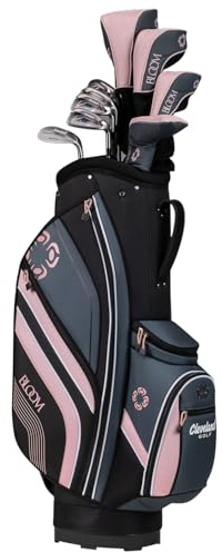 Cleveland Golf Women's Bloom Complete Golf Club Package Set, Black/Pink, Right Hand