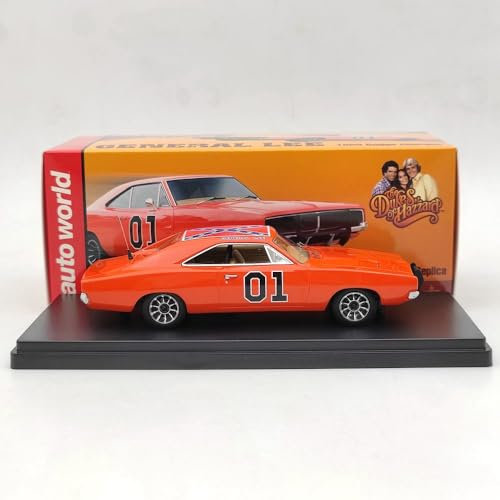 Auto World 1:43 per Dodge Charger 1969 General Lee AWRSS1151 Limited Giocattoli in resina Modelli di auto Hobby in miniatura Regali da collezione