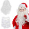 Sunshine smile Weihnachtsmann Bart und Perücke,Perücke und Bart Set Deluxe,Weiße Santa Beard und Perücke Set,Weihnachtsmann Kostüm Zubehör,Weihnachtsmann,Nikolaus Santa,Claus Weihnachten Weiß