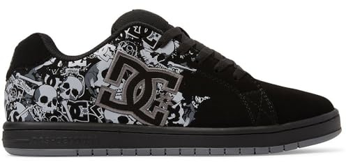 DC Shoes Gaveler-Leather Shoes Sneaker da Uomo, Black Dk Grey Print, 38 EU