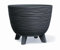 Blumentopf Pflanzschale Blumenkübel mit Füßen Pflanzkübel Übertopf Furu Rund Tannennadeln Pflanztopf 29cm x 24cm Anthrazit