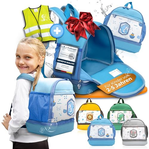 REISERACKER Kindergartenrucksack mit Brustgurt ab 2 Jahren 6,5l - Kinderrucksack Mädchen & Kindergartenrucksack Jungen - Kinderrucksack für Kita & Kindergarten - Jungen & Mädchen Rucksack Kinder