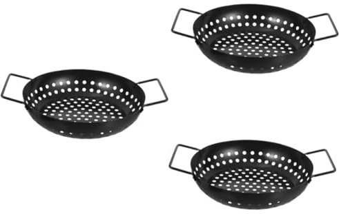 BESPORTBLE Serviertablett 3st BBQ-auffangwanne Koreanischer Grill Herdplatte Grillen Camping-grillpfanne Gemüsekorb Ofengrill Antihaft-Spray Kohlenstoffstahl Backgeschirr Abtropfschale