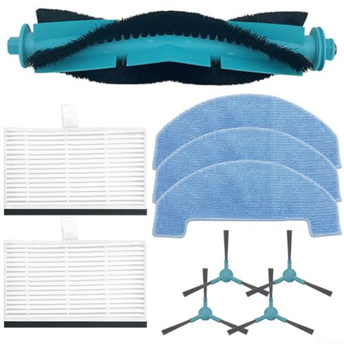 Feegow Ensemble de pièces de rechange pour aspirateur robot Ultenic D10 avec brosse principale, serpillère + brosses latérales + filtres, kit d'accessoires essentiels pour aspirateur (A)