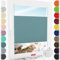 Schuette® Plissee ohne Bohren zum Kleben ● Premium Kollektion: Cove Calm (Taubenblau) ● 80x120cm (Breite x Höhe) ● Suprafix Faltrollo Klebehalterung ● Bequeme Rollo Montage inkl. Video