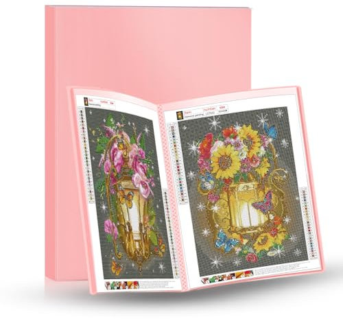 Bellatoi A3 Diamantmalerei Album, Rosa, 43,5 cm x 32 cm, 20 Seiten, Hält 40 Blatt