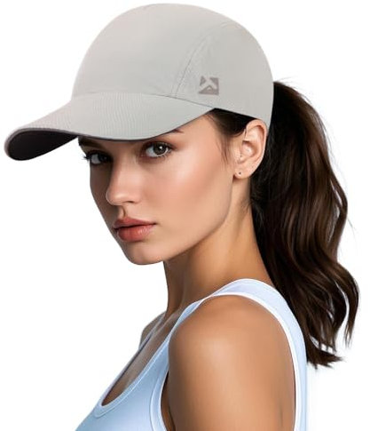 TOP-EX XL/XXL Pferdeschwanz Baseballkappe Damen Sommer Atmungsaktiv Kuehl Baseball Caps Uv-Schutz Leicht Jogger Sonnenhut Trekking Laufen Laufmütze Grau Mittel