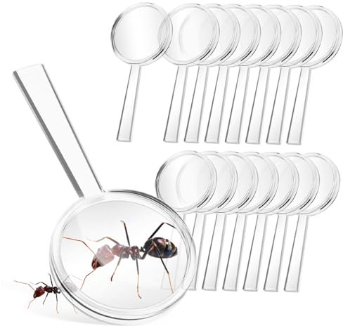 PartyKindom 16 Stück 8-fache Kinderlupe Aus Kunststoff Tasche Gläser Für Requisiten Basteln Fernglas Led Zubehör Lesen Groß Lupe Für Ältere Menschen -durchlässiges Benzolmaterial