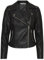 Noisy may Damen Kunstleder Jacke Biker Jacket Übergangsjacke Langarm Shacket PU Coated NMREBEL, Farben:Schwarz-2, Größe:XS