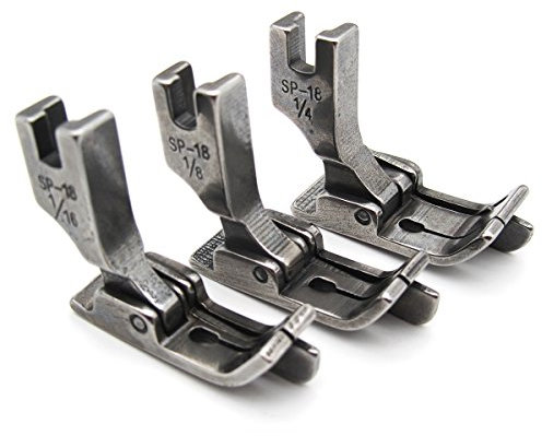 CKPSMS Marke -3 STÜCKE INDUSTRIELLE NÄHMASCHINE RECHTS ANGEHÄNGTE FÜSSE Kompatibel mit/Ersatz für JUKI Marke DDL-127, DDL-227, DDL-500, DDL-552 CONSEW Marke 210,218,219# SP-18 1/16 + 1/8 + 1/4