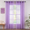 MIULEE 2er Set Sheer Voile Vorhang mit Ösen Transparente Gardine aus Voile Polyester Ösenschal Transparent Wohnzimmer Luftig Dekoschal für Schlafzimmer 140 X 225 cm (B x H), Grommet Top Hellpurpur