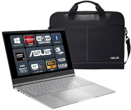 ASUS Vivobook S 15 OLED M5506N,15.60 3K(2880x1620) OLED 16:9 120Hz,AMD Ryzen 5 7535HS 3.3GHz,16GB LPDDR5X RAM, 512GB M.2 NVMe PCIe 4.0 SSD, Windows 11 Home, Wifi6E,BT+Borsa Nereus(90-XB4000BA00010)