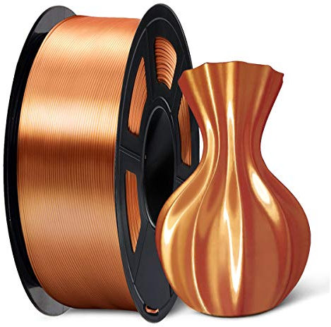 SUNLU PLA Plus Shiny Silk 3D Drucker Filament 1.75mm, Silk PLA+ 3D Druck Filament mit Seidenglattes Finish, Gute Farbwiedergabe, Maßgenauigkeit +/- 0,02mm, 1kg(2.2lb) Spule, PLA+ Silk Rot Kupfer