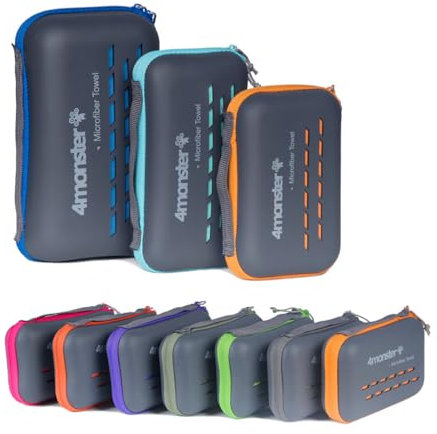 4Monster Camping Towels Super Absorbent, Fast Drying Microfiber Travel Towel, Ultra Soft Compact Gym Towel for Beach Hiking Yoga Travel Sports Backpack