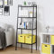 sogesfurniture Standregal Leiterregal mit 4 Ablage Metallregal Bücherregal Küchenregal Badregal, ideal für Küche, Wohnzimmer, Badezimmer, Balkon, 60x36x147cm, Schwarz