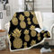 Ananas Flanell Fleecedecke Tropenfruchtdruck Wohndecke Frisches Ananas Muster Decke für Schlafsofa Couch Luxus Flanell Fleecedecke Gold Schwarz Raumdekor Decke 150x200cm