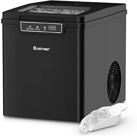 COSTWAY Machine à Glaçons de Comptoir 12KG /24H Portable 9 Glaçons par 8 Min avec Réservoir 1,85L,Affichage-LCD 105W pour Maison, Bureau, Bar