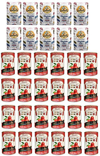 Testpaket Caputo Manitoba Oro Pizzamehl Mehl ( 10 x 1Kg ) + Italian Gourmet 100% italienische geschälte Tomaten dosen ( 24 x 400g )