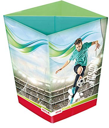 ROTH Papierkorb - Fußball-Star, Faltbarer Sport Papierkorb mit Trennsystem aus Pappe fürs Kinderzimmer